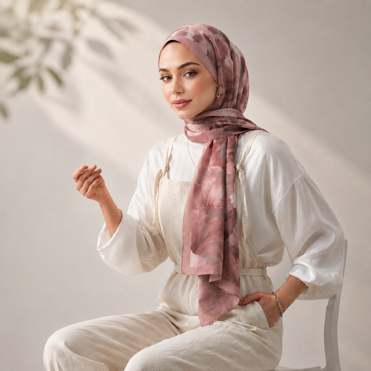 Dusty Rose Bloom Premium Hijab