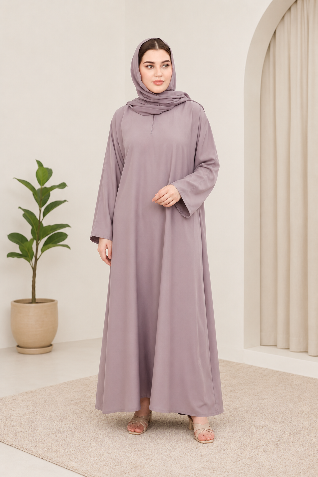 Everyday Elegance Abaya – Mauve Mist