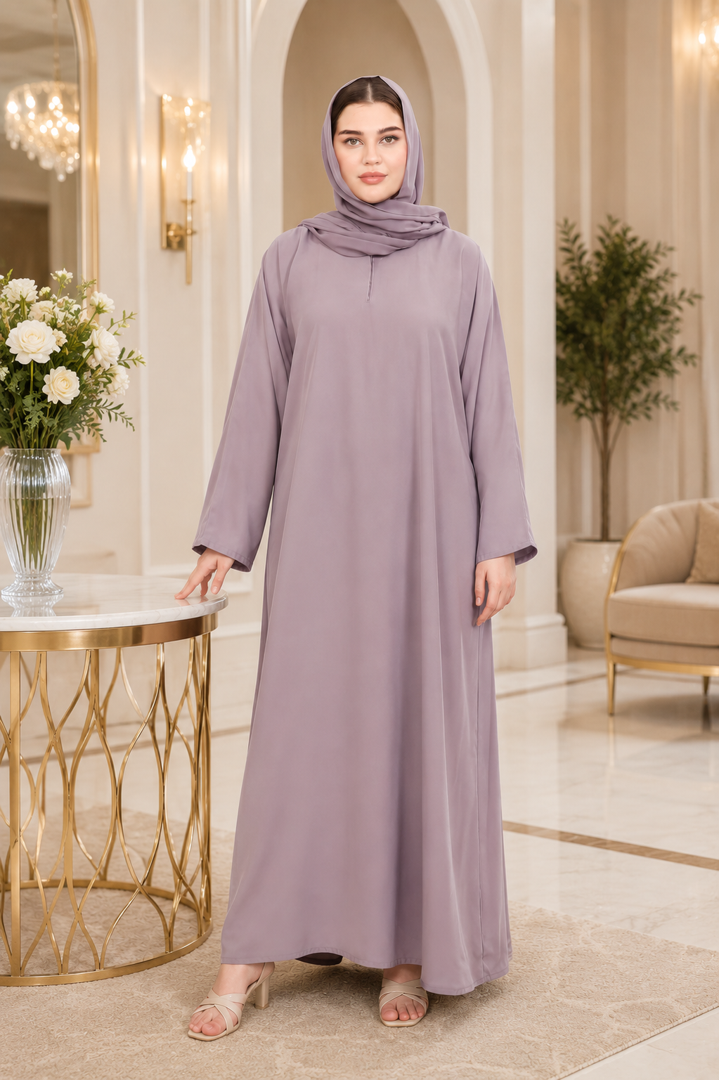 Everyday Elegance Abaya – Mauve Mist