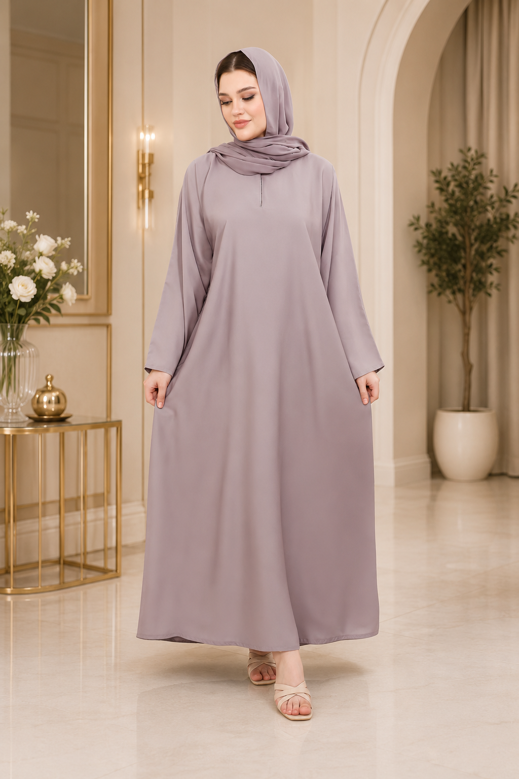 Everyday Elegance Abaya – Mauve Mist