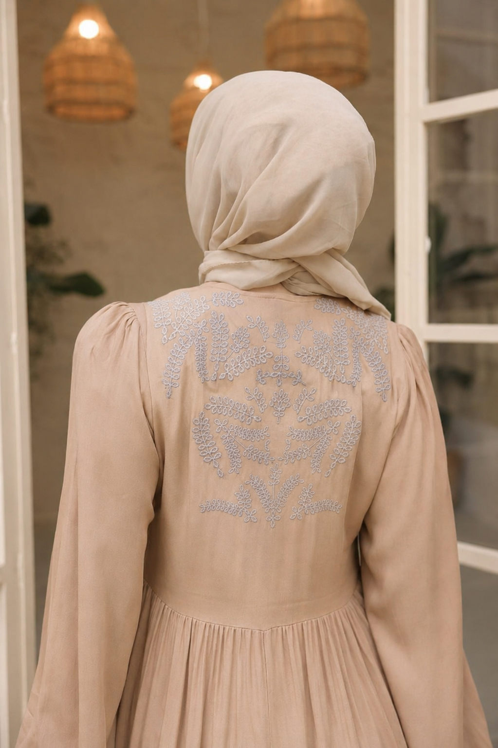 Elegant Embroidered Modest Maxi Dress