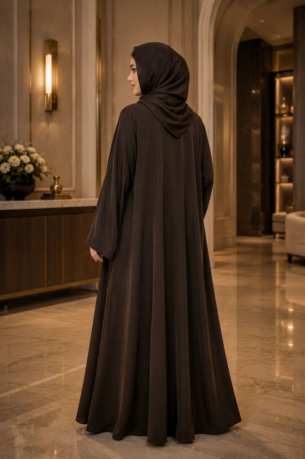 Timeless Elegance Abaya – Espresso Brown