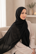 Premium Long Modal Hijab Shawl – Black