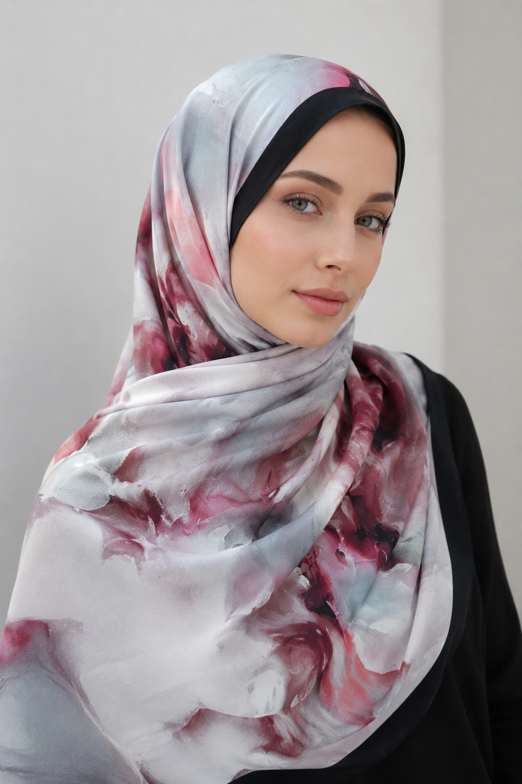 Elegant Watercolor Print Hijab Shawl