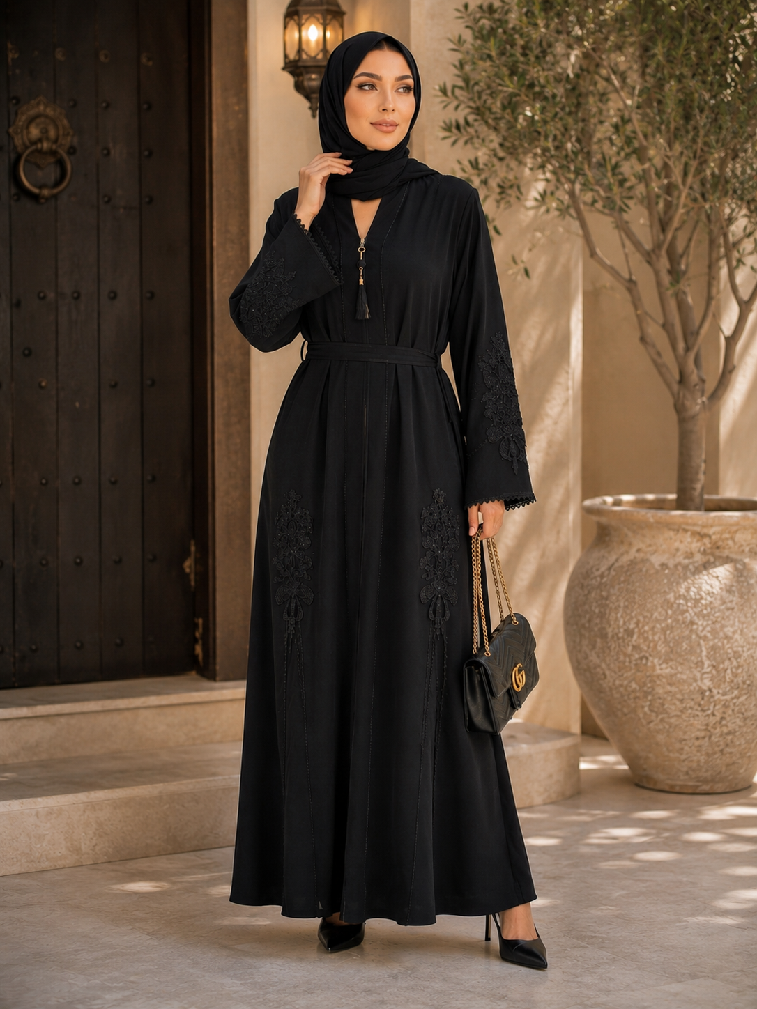 Elegant Black Embroidered Abaya – Modest Luxury Collection