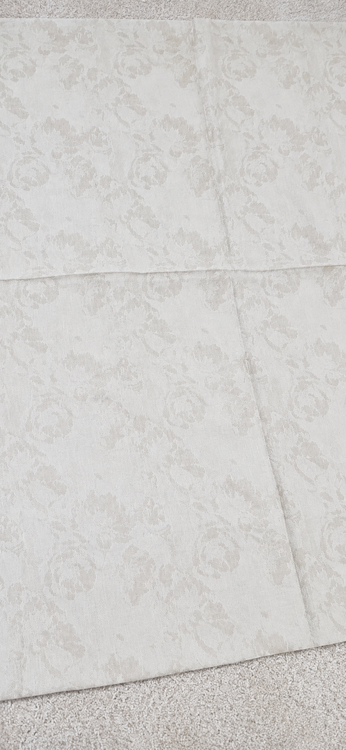 Elegant Ivory Damask Hijab Shawl – Luxury Neutral Floral Scarf