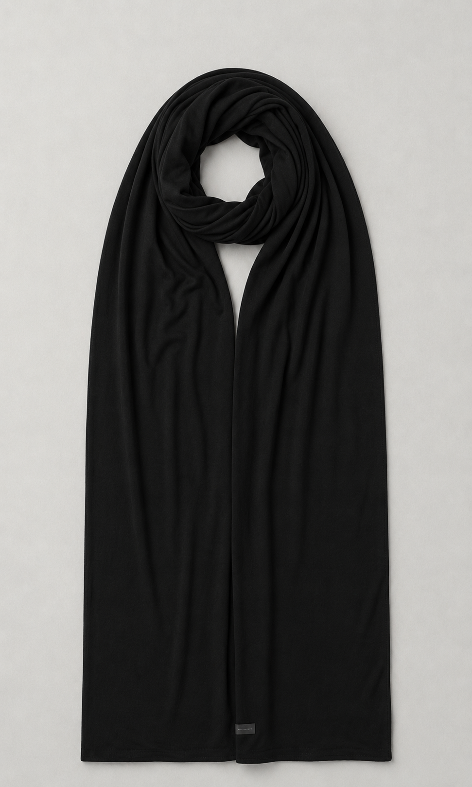 Premium Long Jersey Hijab – Classic Black | Soft Stretch Cotton Blend | Long Shawl